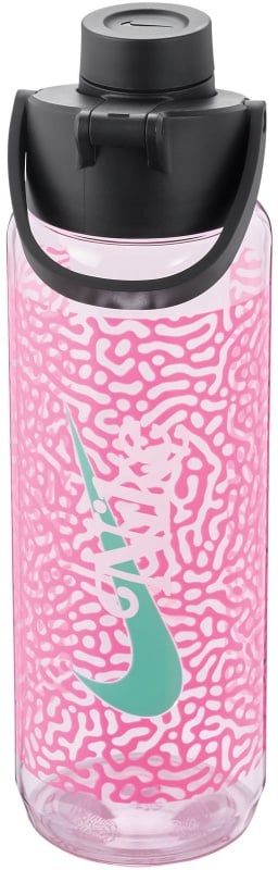 NIKE TR Renew Recharge Chug Graphic Trinkflasche aus Tritan - für Kohlensäurehaltige Getränke geeignet - 709 ml 938 - pink rise/black/light menta