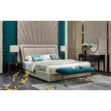 Xlmoebel Schlafzimmer-Set Traditionelles Bett mit 2 Nachttischen im 3-teiligen Schlafzimmer-Set, (3-tlg., 3tlg.Schlafzimmer Set (Bett + 2x Nachttisch), Hergestellt in Europa weiß