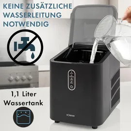 Bomann EWB 6068 CB Tragbarer Eiswürfelbereiter 10 Minuten | bis zu 10kg Eis in 24 Std. | Eiswürfel Maschine mit 2 Eiswürfelgröße... - Schwarz