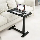 PUNCIA Laptoptisch höhenverstellbar 66-100cm drehbarer Laptopständer mit Rollen mobiles Stehpult Überbett-Tisch ergonomisch Steh-Sitztisch Präsentationswagen für Bett Sofa Büro Office Schwarz
