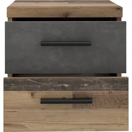 Forte Winnie grau old wood vintage, betonoptik dunkel grau), B:37,6cm H:38,6cm T:34,7cm, FSC-zertifizierter Holzwerkstoff, Sideboards, Nachtkonsole