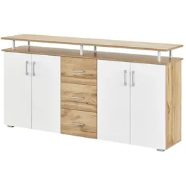 Möbel Kraft Sideboard 178 x 90 x 40 cm Weiß / Mehrfarbig