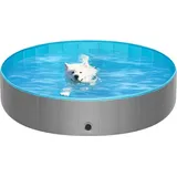 EUGAD Faltbarer Hundepool Silber 140x30 cm