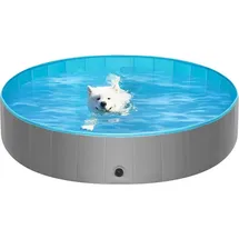 EUGAD Faltbarer Hundepool Silber 140x30 cm