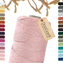 BooGardi Makramee Garn · Lachs 3mm x 200m · 3mm oder 5mm · viele Farben · Baumwollkordel · Baumwollgarn · DIY Bastelkordel · Kordelband