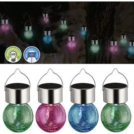 Cepewa Solarleuchten Crackle 9x11cm - Garten - Solar - LED Solarleuchte bunt)