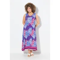 Ulla Popken Maxikleid Patchdruck Lila/Rot 54/56
