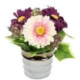 I.GE.A. Kunstblume I.GE.A. "Arrangement aus Gerbera im Topf aus Keramik", rot (burgund), B:22cm H:26cm L:22cm, Polyester, Kunstpflanzen, Tischgestecke Blumendekoration Seidenblumen Künstliche Blumen