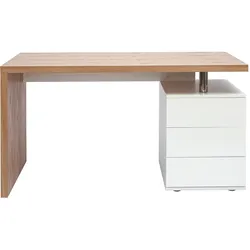 Design-Schreibtisch aus heller Eiche Weiß CALIX