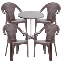 Mojawo Bistrogarnitur 5-teilig Aluminium - Kunststoff Mokka - Braun