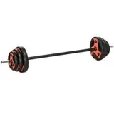 SPORTNOW Hantel-Set rot Kunststoff B/H/L: ca. 17x140x17 cm - rot, schwarz