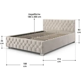 Juskys Nizza 180 x 200 cm beige