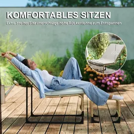 Outsunny Rattan Relaxsessel 93 x 93 x 80 cm weiß 1 St.