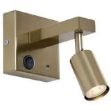 Qazqa LED Leselampe Rex, Smarte Leuchte, ohne Leuchtmittel, Extra-Warmweiß, QAZQA Lese­leuchte, gu10, gold, Metall, Modern