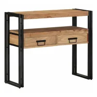 VidaXL Konsolentisch Schwarz 90x33x75 cm Massivholz Akazie & Metall