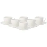 Villeroy & Boch Artesano Original Kaffeetassen mit Untertassen 6er Set Geschirr 6 ct