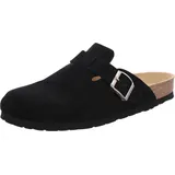 Rohde Herren Pantoffel Hausschuh Clog Leder Grado 6694, Größe:42 EU, Farbe:Schwarz