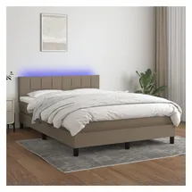 vidaXL Boxspringbett 140 x 200 cm Taupe