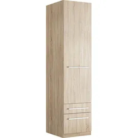 Priess Kleiderschrank PRIESS "Schrank Garderobe Wäscheschrank Barcelona in 5 Breiten", braun (struktureichefarben hell), B:48cm H:193cm T:54cm, Holzwerkstoff, Schränke, Kleiderschrank, viel Stauraum, geräumige Schubkästen, mit Spiegel, MADE IN GERMANY
