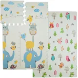 Relaxdays Puzzlematte, Mehrfarbig, Textil, Kunststoff, 120x175 cm, Teppiche - Böden, Teppiche, Teppich Kinderzimmer