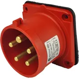 TP Electric CEE Einbaustecker gerade 5P 32A 400V IP44 75x75