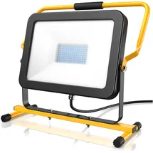 Brandson 100 Watt LED Baustrahler - Arbeitsscheinwerfer - Bauscheinwerfer - 126 SMD LEDs - Standgestell und Tragegriff 10000 Lumen - 4 m Stromkabel