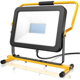 Brandson 100 Watt LED Baustrahler - Arbeitsscheinwerfer - Bauscheinwerfer - 126 SMD LEDs - Standgestell und Tragegriff 10000 Lumen - 4 m Stromkabel