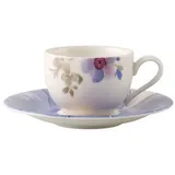 Villeroy & Boch Mariefleur Gris Basic Espressotasse mit Untertasse Set, 2-tlg. (1041041410)