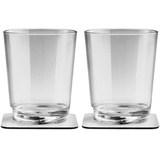 silwy Magnetglas 250 ml mit Untersetzer 2er-Set