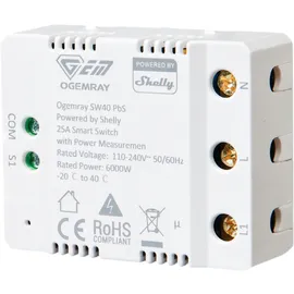 Shelly Ogemray smarter Relaisschalter 25 A Schalt-Messaktor Bluetooth, Wi-Fi