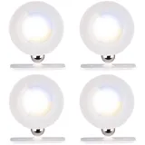 Lunartec 4er-Set CCT-LED-Wandlampen, Magnetfuß, dimmbar, Touch-Bedienung, weiß