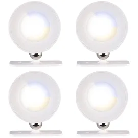 Lunartec 4er-Set CCT-LED-Wandlampen, Magnetfuß, dimmbar, Touch-Bedienung, weiß