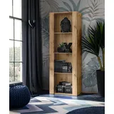 komodee Komodee, Vitrine, Eiche Wotan, Eiche Wotan, Holzwerkstoff, Holz Optik, 3 Fächer, Rechteckig, 55x159x35 cm, Wohnzimmer, Wohnwände, Vitrinenschränke