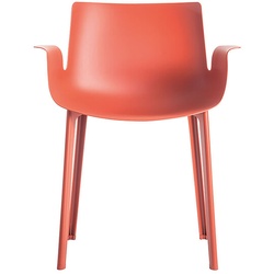 Kartell Armlehnstuhl Piuma rostrot, Designer Piero Lissoni, 77x62x54 cm