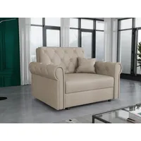 MIRJAN24 Schlafsofa Viva Roma I, mit Bettkasten und Schlaffunktion, inkl. Kissen, Schwarz Metallfüße, Wellenfeder beige