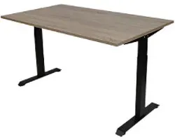 euroseats Schreibtisch Rechteckig Eiche T-Fuß 1.600 (B) x 800 (T) x 865 (H) mm Metall