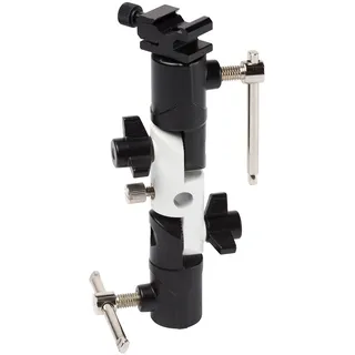 Bresser Fotostudio BR-29 Blitzhalter mit doppeltem Neigegelenk und Studioschirmanschluss