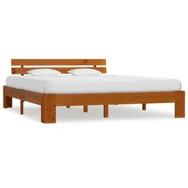 vidaXL Massivholzbett 180 x 200 cm Honigbraun