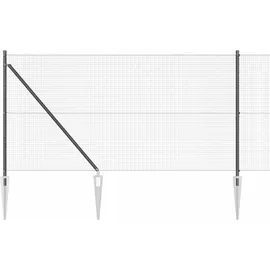 vidaXL Maschendrahtzaun 1 x 10 m Grau/Stahl
