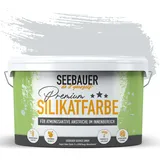 SEEBAUER diy Silikatfarbe Hellblau 5L für Innen (No. 847 Pale Heaven) Atmungsaktive Mineralfarbe für Allergiker - Abwaschbare Wandfarbe - Blautöne hohe Deckkraft