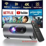 XBJ 1080P intelligenter ultraleichter tragbarer Mini-Projektor für den Außenbereich | unterstützt 4K-Dekodierung, mit tragbarem Akku betrieben (netzstromfrei), unkomplizierte Nutzung im Freien ohne Einschränkungen durch Stromversorgung, 8000 Lumen, 8 W Dolby-Digital-Audio, Mini-Projektor in Wasserflaschengröße für Camping und Garten