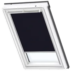 Verdunklungsrollo VELUX "DKL PK06 1100S", blau (dunkelblau), PK06, Aluminium, Polyester, Rollos, alufarbene Führungsschienen & Griffleiste