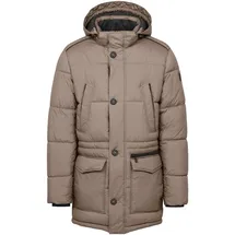 Bugatti Langjacke BUGATTI, Herren, Gr. 58, beige, 100% Polyester, unifarben, regular fit, Bündchen, Jacken Langjacke, mit Stehkragen