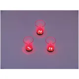 Europalms LED-Glas 2cl mit Würfelspiel, rot, 3x