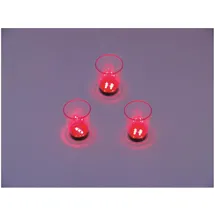 Europalms LED-Glas 2cl mit Würfelspiel, rot, 3x