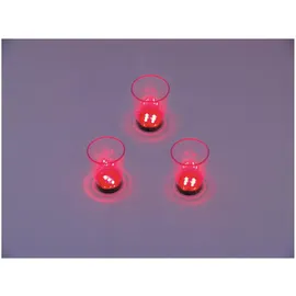 Europalms LED-Glas 2cl mit Würfelspiel, rot, 3x