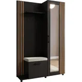 WFL GROUP Linaro Sitzbank 137x42x207 cm Schwarz