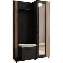 WFL GROUP Linaro Sitzbank 137x42x207 cm Schwarz