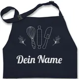 Kinderschürze Schürze Kinder Jungen Mädchen - Backschürze - Dein Name - Geschenkidee Backen Hobbybäckerin Weihnachten Muttertag Geburtstag Hobbybäcker - 7-14 Jahre - Navy Blau - 7-13 Jahre