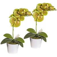 Kunstpflanze Orchidee Phalaenopsis Orchidee, Creativ green, Höhe 40 cm, im Keramiktopf grün